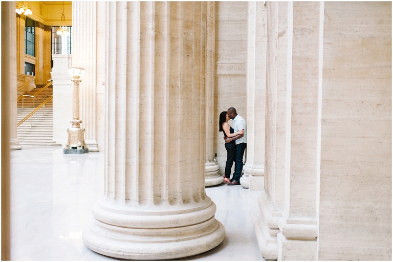 Patrick + Mimi Chicago Union Station Portraits Chicago Rooftop Architecture The Loop Portraits -12