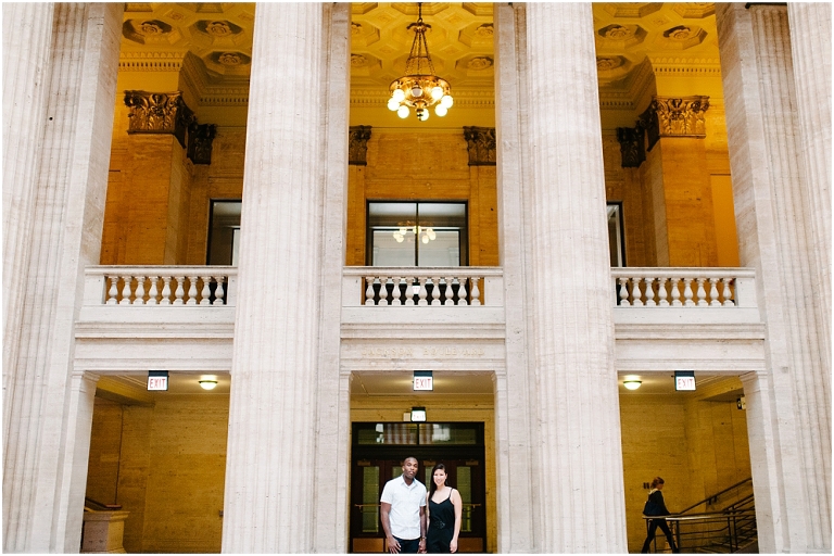 Patrick + Mimi Chicago Union Station Portraits Chicago Rooftop Architecture The Loop Portraits -25