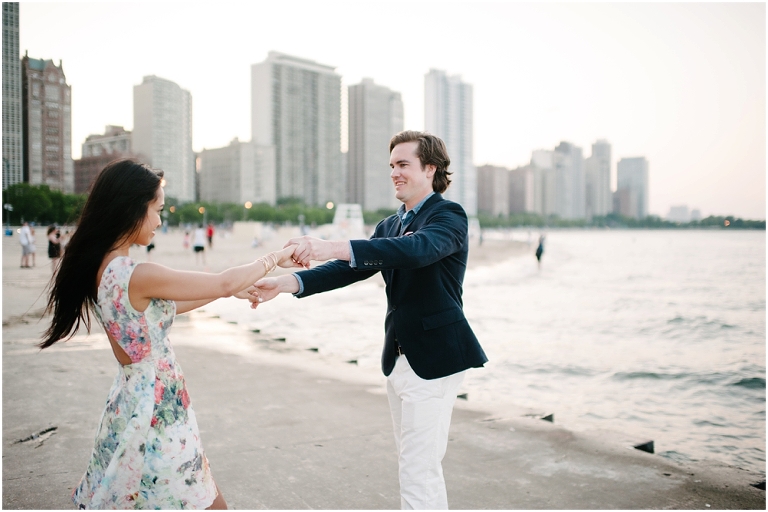 Dan + Pisey North Avenue Beach Chicago Engagement Photos Jasmine Nicole Photography -45