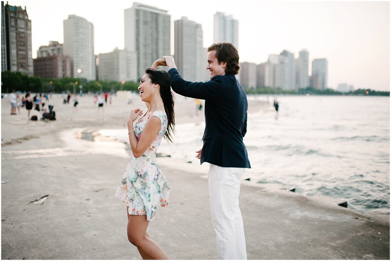 Dan + Pisey North Avenue Beach Chicago Engagement Photos Jasmine Nicole Photography -47