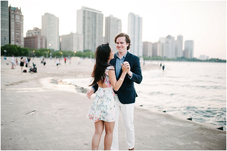Dan + Pisey North Avenue Beach Chicago Engagement Photos Jasmine Nicole Photography -49