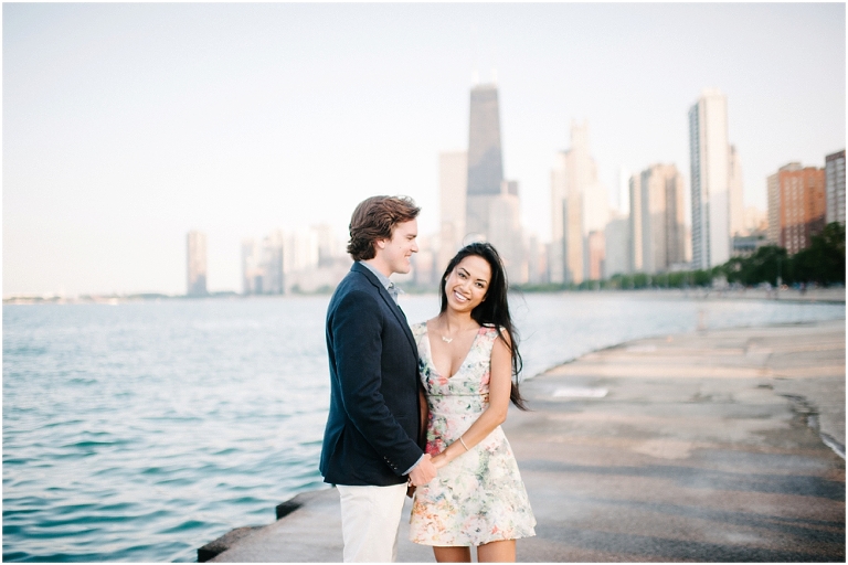 Dan + Pisey North Avenue Beach Chicago Engagement Photos Jasmine Nicole Photography -8