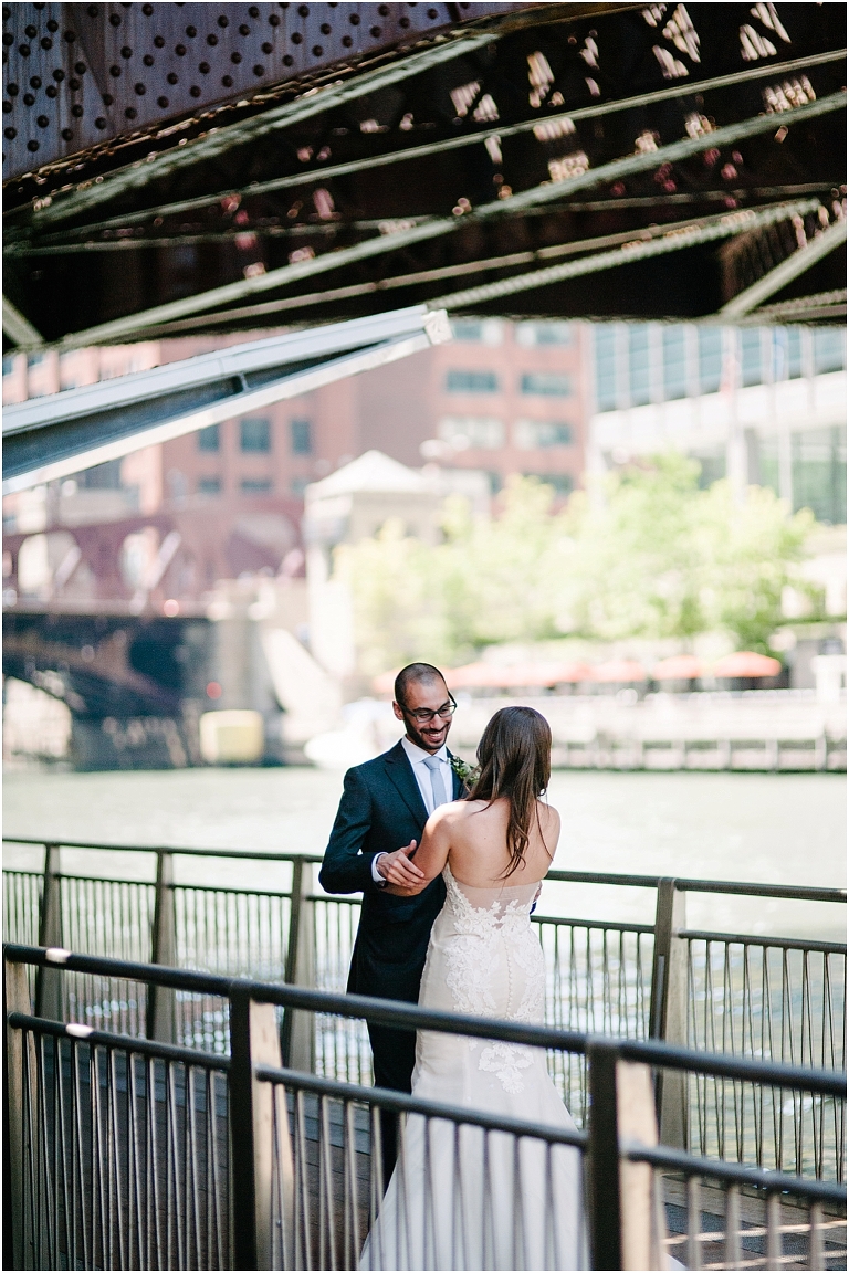 Valerie + Zachary Renaissance Hotel Chicago Wedding Photography Chicago River -30