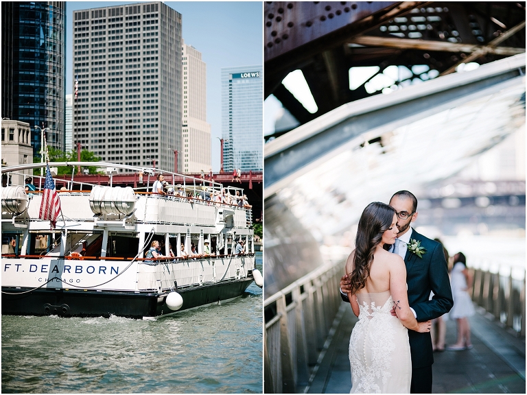 Valerie + Zachary Renaissance Hotel Chicago Wedding Photography Chicago River -37