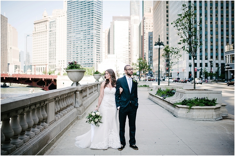 Valerie + Zachary Renaissance Hotel Chicago Wedding Photography Chicago River -45